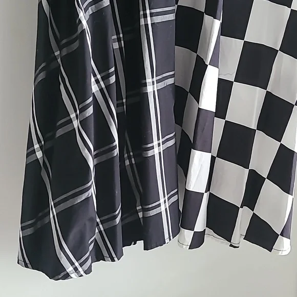 Statement Black & White Checkered & Plaid Dress - Picture 5 of 10
